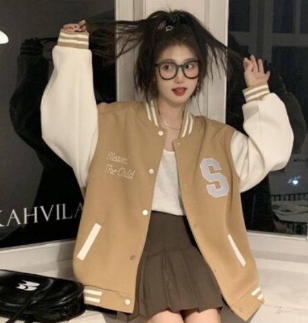 制服風長袖ジャンバー アウター ゆったりサイズ 長袖 キュート カジュアル かわいい 大人可愛い きれいめ シンプル おしゃれ 制服風 大人可愛い ガーリー こなれ感 キュート 爽やか ナチュラル