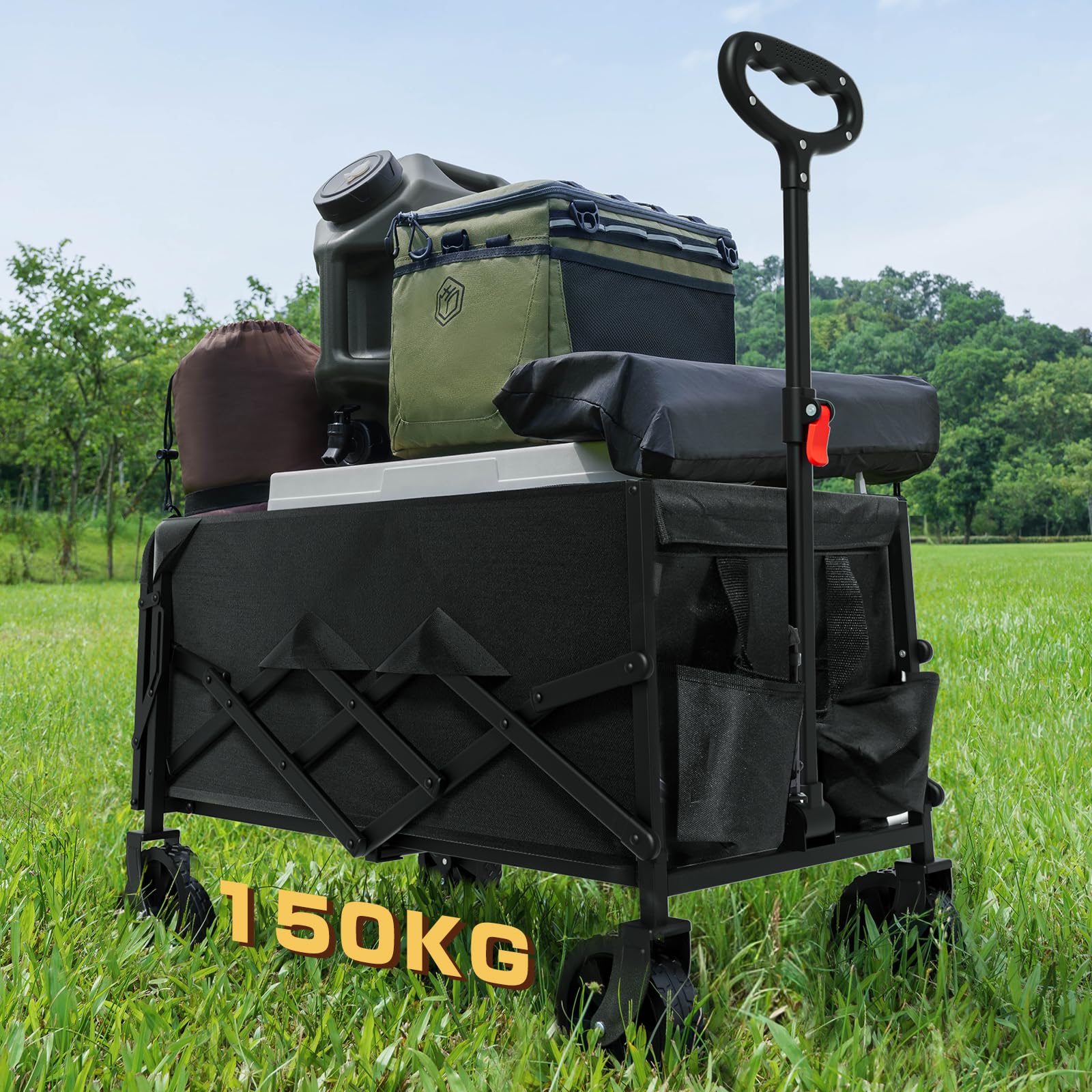 キャリーワゴン Tillmulya アウトドアワゴン 小型 軽量 135L コンパクト 4輪 折りたたみカート台車 アウトドア キャンプ カート 荷物カート お買物 頑丈 簡単 便利 耐荷重150kg 5,589円