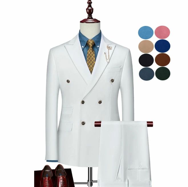 お买い得 パーティーで結婚式 大人 男性 おしゃれ カラースーツ 12色 スーツ フォマール ダブルボタン 2点セット スーツ ビジネス メンズ