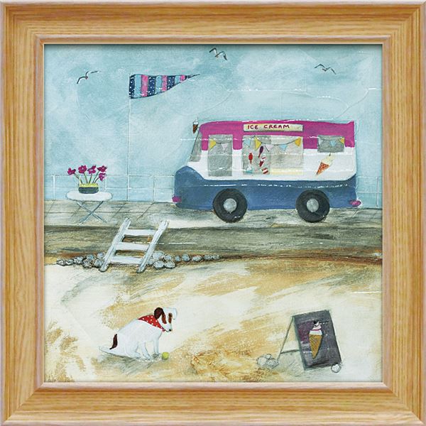 ユーパワー ルイーズ/オハラ Gel加工 アートフレーム 「ウェイティングフォーアイスクリーム」