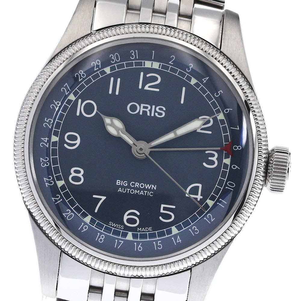 訳あり オリス ORIS 01 754 7741 4065 ビッグクラウン ポインターデイト 自動巻き メンズ 箱・保証書付き_883552【中古】