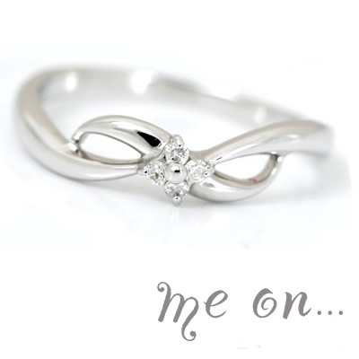 me on... 甘くスウィートなひとときを… 18金 K18 天然ダイヤモンドフラワーピンキーリング 発送目安：２３週間