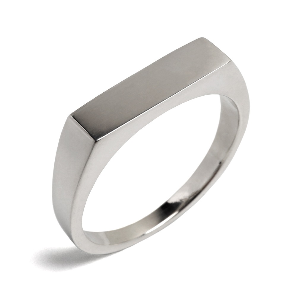 シルバー925 細みだから合わせやすい印台リング 4.5mmタイプ [rs238]