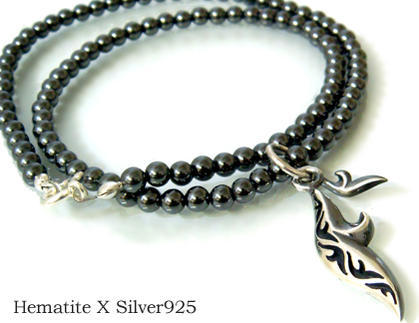 シルバーアクセサリーヘマタイトシルバーペンダントパワーストーンネックレスst/ブラック/ギフト/ネッ