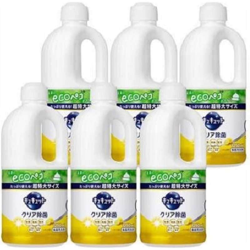 花王　(ケース販売) キュキュット クリア除菌 レモンの香り つめかえ用 1250mL×6個