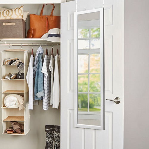 おしゃれ 全身鏡 ドア掛けミラー 取付簡単 飛散防止 吊り下げミラー 省スペース 北欧風 スリム 姿見 大き目 ドアミラー 木製 ナチュラル 大人女子