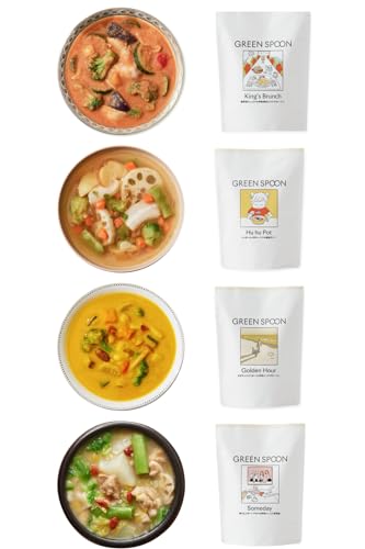 グリーンスプーン 野菜スープ 4食 （パウチ） 【 野菜12種 / 低糖質 / 低カロリー / レンジ5分 / 冷凍食品 / 化学調味料不使用 / 置き換え】GREENSPOON 惣菜 おかず 時短