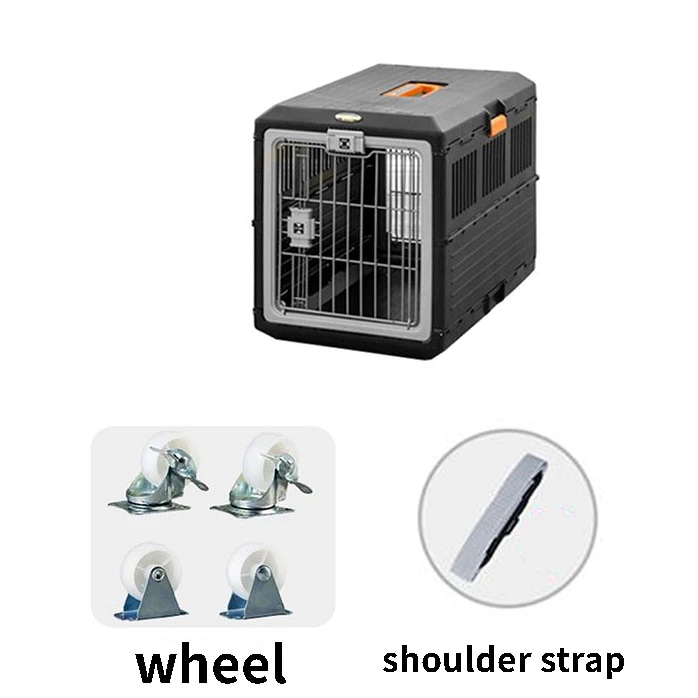 ハンドル付きの通気性のある猫のキャリア,旅行の輸送ケージ,屋内と屋外のペット用のバスケット Black S 55X31.5X36.4CM