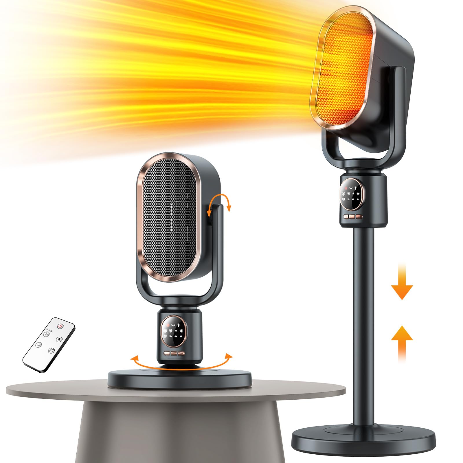 セラミックヒーター 【2024冬革新型 AI音声制御&卓上/フロア両用電気ストーブ】 電気ファンヒーター 足元 省エネ 大風量 1秒速暖 セラミックファンヒーター 1500W 最大 45580