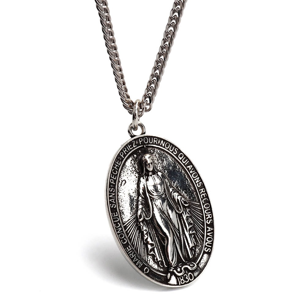 シルバー925 マリアコインネックレス [ns208-cs053-3mm-50cm]