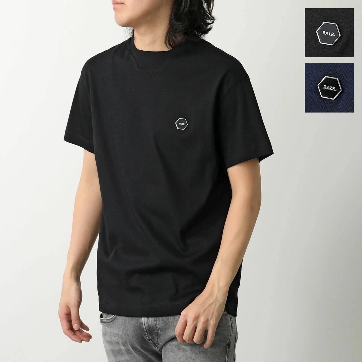 BALR. ボーラー Tシャツ Hex-Series T-Shirt B1112.1295 メンズ 半袖 カットソー ロゴT コットン クルーネック ストレッチ 撥水 カラー2色