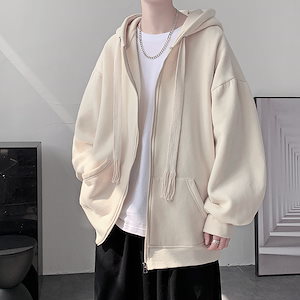 5色 長袖 フード付き パーカー スウェット メンズ レディース 春夏秋 ゆったり 大きいサイズ アウター トップス ファスナー カジュアル ファッション 10-30代