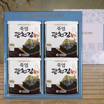 원조 죽염 광천캔김 4p세트/김세트/선물용김/도시락김/국산김/조미김/식탁김/선물세트/명절선물세트