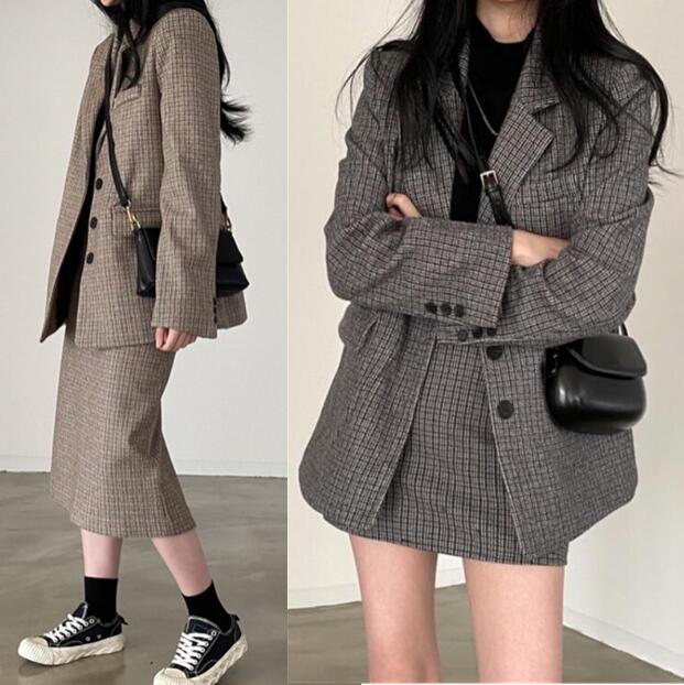 2点セットセットアップ!簡単コーデ＆着回し！スーツ＋スカート　ショートスカート ロングスカート