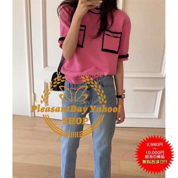 Tシャツ レディース 春夏 40代 半袖 ニットトップス 配色 ボーダー柄 Tシャツ レションニットソー 薄手 ショット丈 カットソー おしゃれ 大人 50代