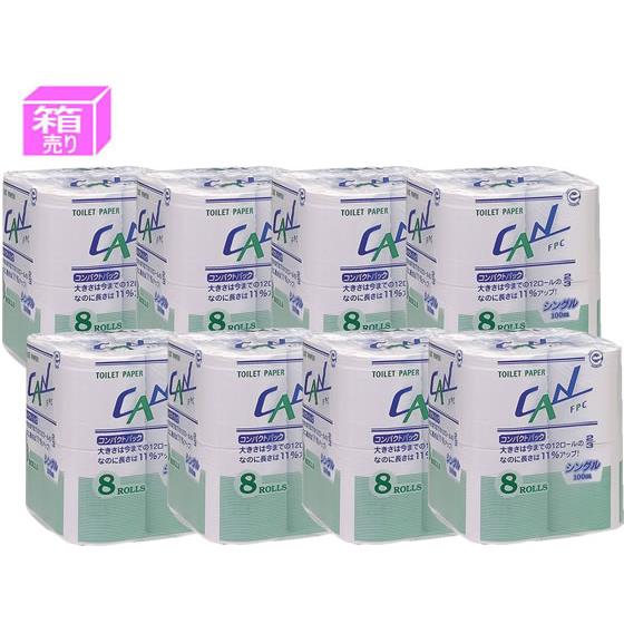 トイレットペーパー CAN 100mシングル 8ロール×8パック