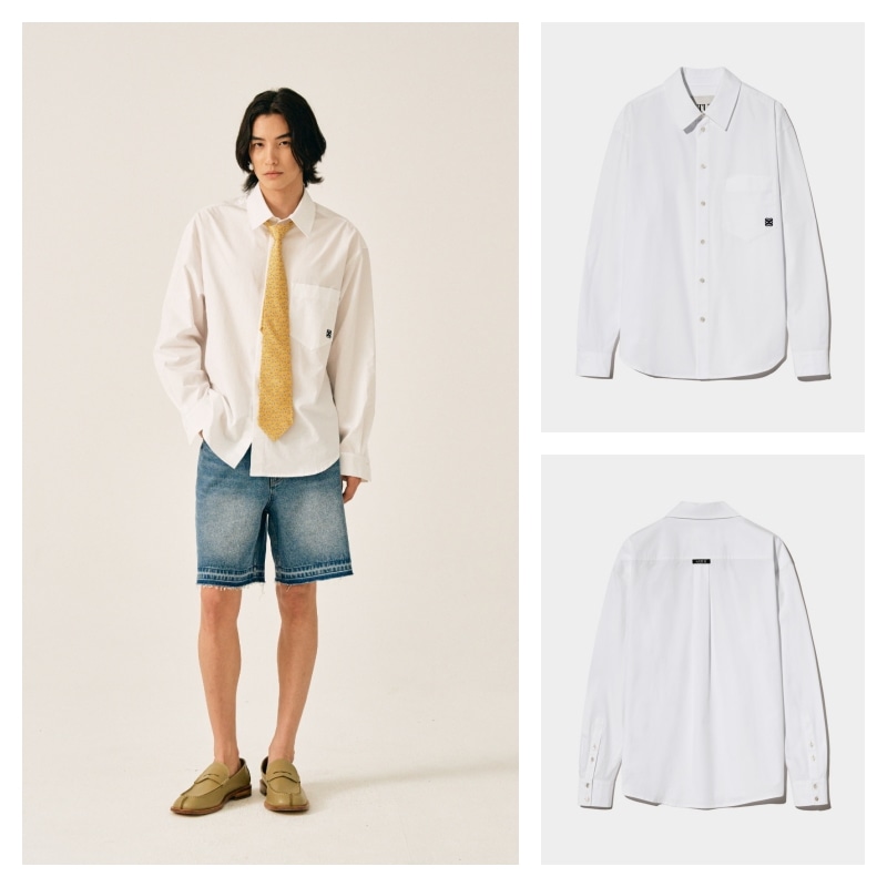 【SATUR】 BASIC POCKET SHIRT : CLEAN WHITE