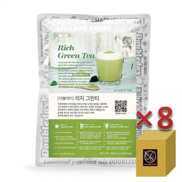 ダブルデーリッチグリーンティー 緑茶ラテ パウダー 800G 8個
