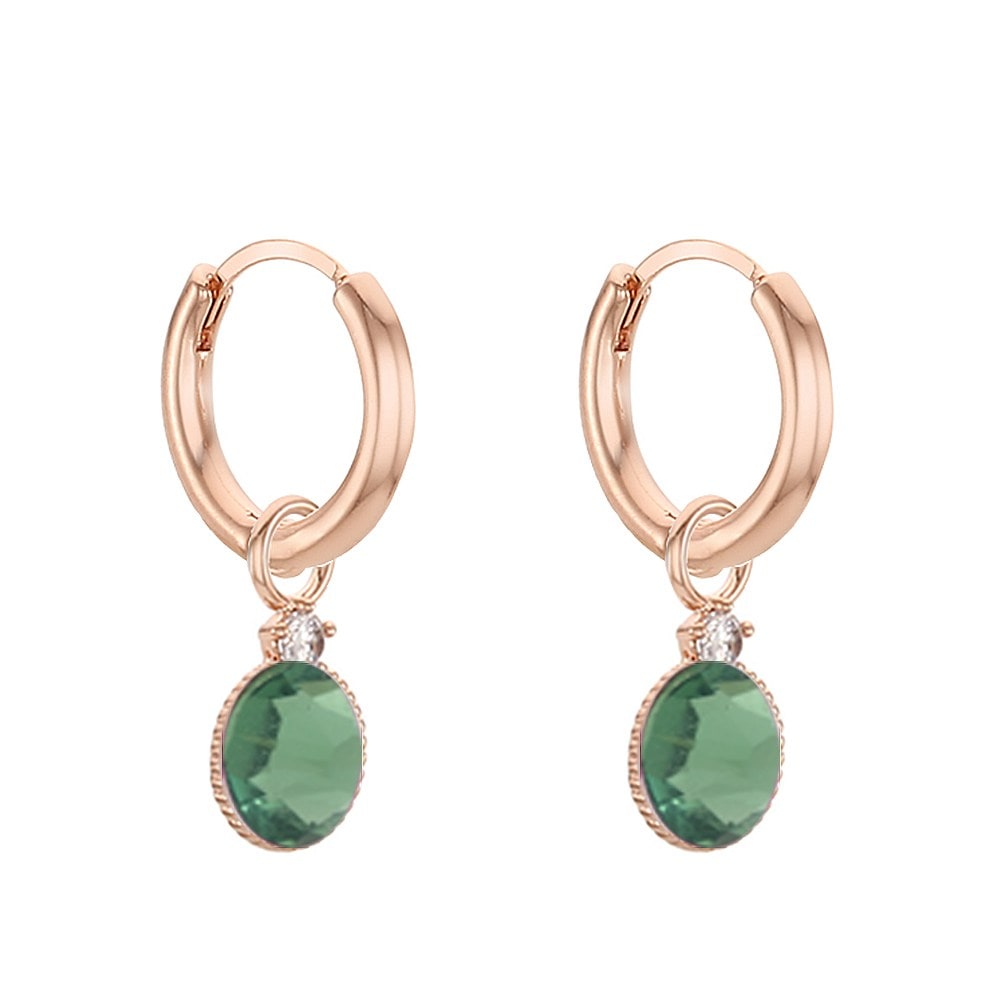 【クラビス】14kスワロフスキー誕生石シンプリングワンタッチイヤリングCL14KP-EGP240