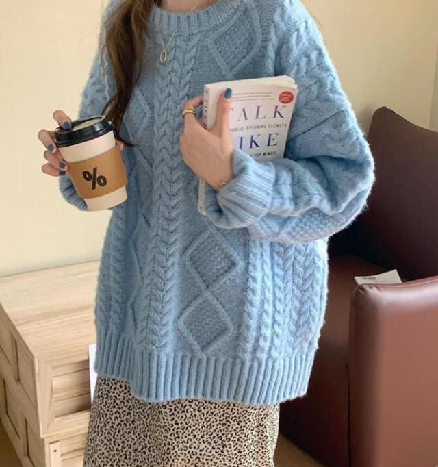 【短納期】今季トレンドざっくりロングセーターレディース ゆるセーター トップス