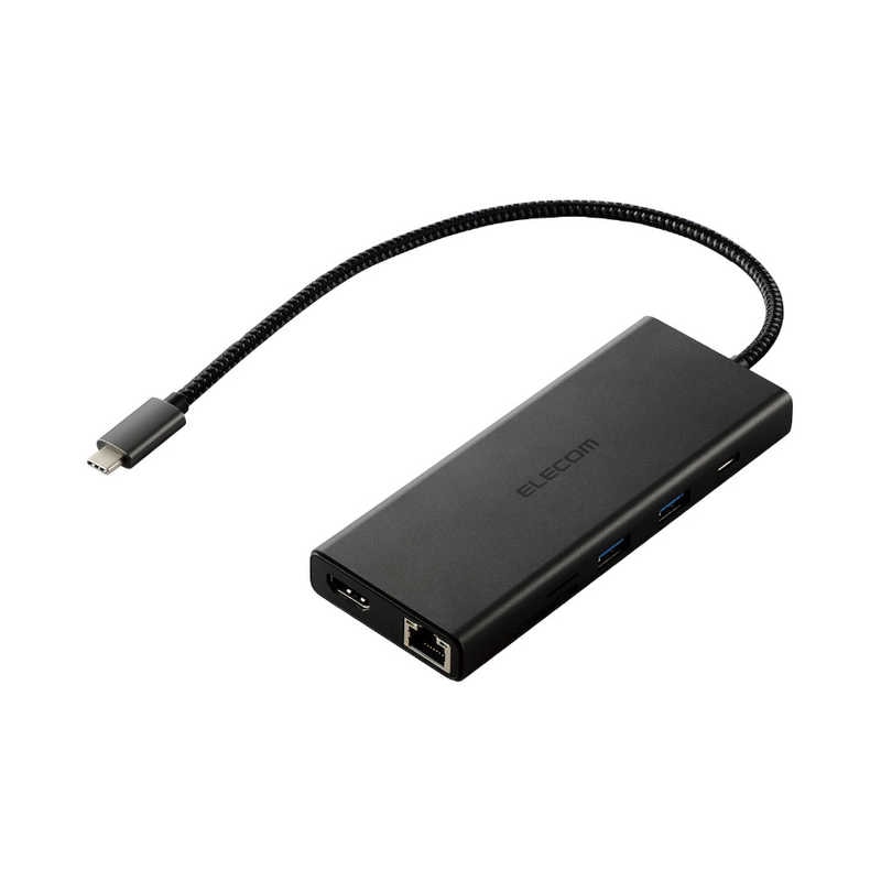 エレコム　ELECOM　Type-Cドッキングステーション USB PD対応 USB-A×4 USB-C×2 HDMI(4K60Hz) SD＋microSD LAN　DST-100BPBK