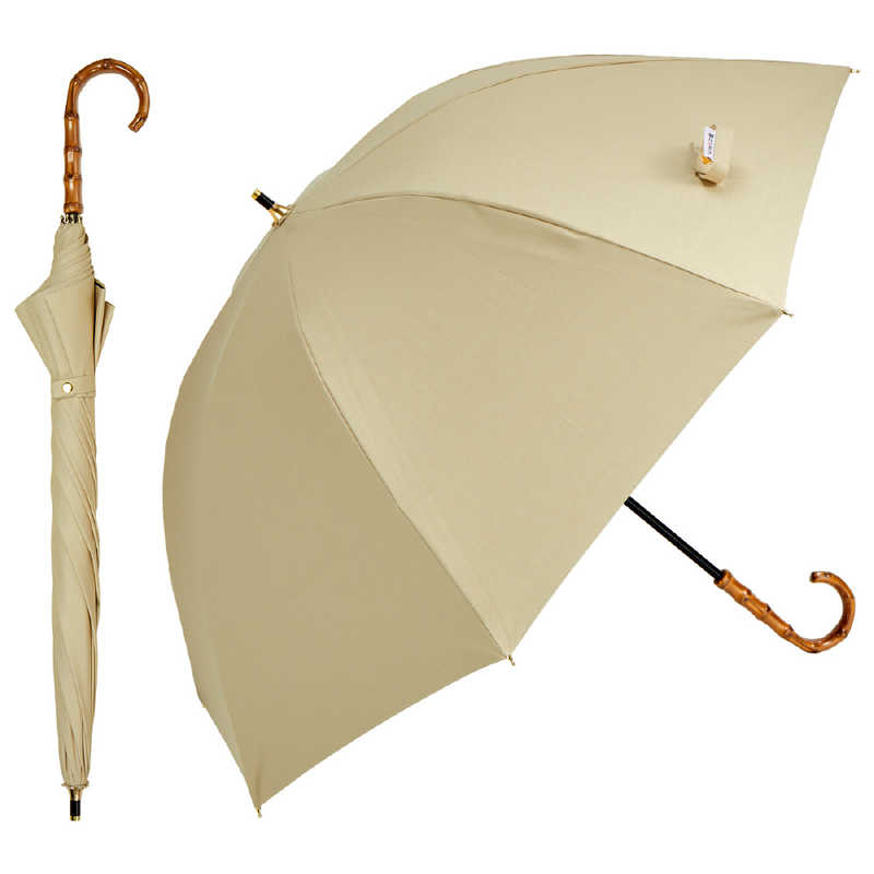 KIZAWA　ショート丈日傘シルキーラックス クラシック ［日傘 /55cm］ ベージュ　S110-M55-beige
