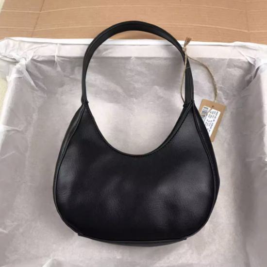 ハンドバッグ レディース バッグ 鞄 かばん 肩掛けバッグ シンプル 無地 三日月型 きれいめ エレガント カジュアル お出かけ おしゃれ オフィス 通勤 黒 ブラック 人工皮革 PU ハンドバッグ