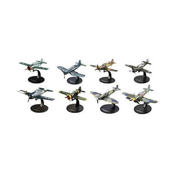 OPO 10 -Set of 8 aircrafts Spitfire Curtiss Hawker Grumman Brewster 1/72 (AC:9+13+16+18+21+24+27+35)