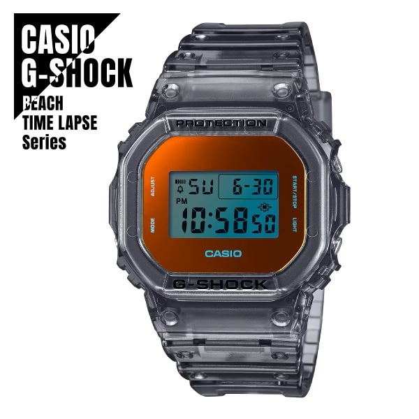 【即納】 国内正規品 CASIO カシオ G-SHOCK Gショック BEACH TIME LAPSE シリーズ DW-5600TLS-8JF グレースケルトン×オレンジ 腕時計 メンズ レディース 9,979円