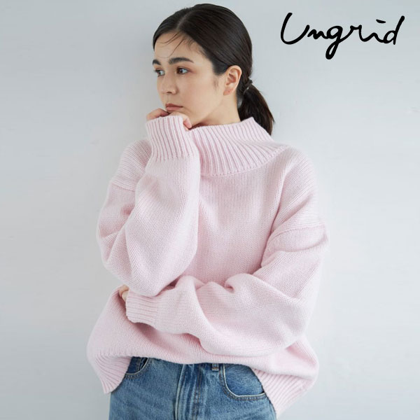 【SALE30%OFF】 【即納】 アングリッド ungrid 23winter ハイネックボリュームカラーニット トップス 長袖 ミドル丈 112352631601 23秋冬