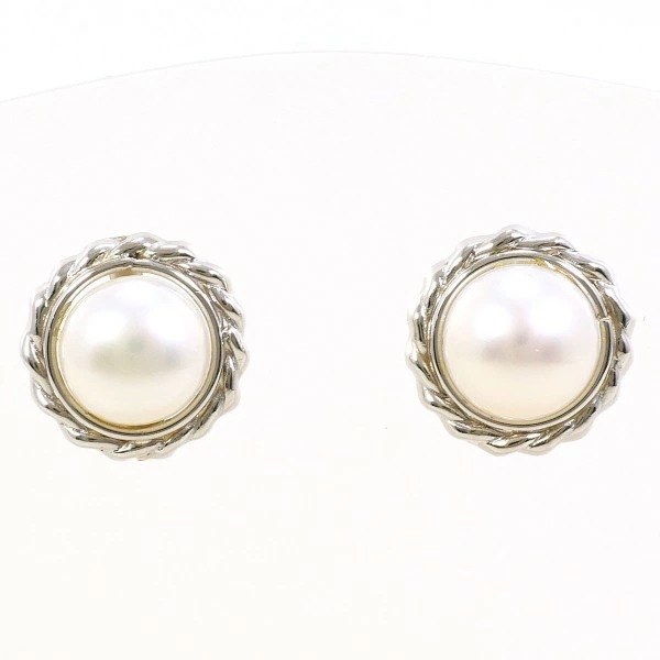 PT900 プラチナ ピアス パール(真珠) ジュエリー 中古
