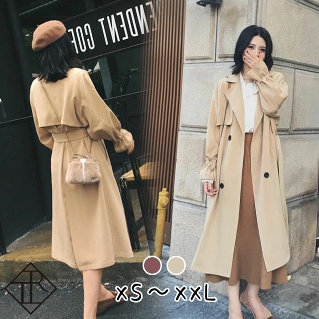 【4時間限定10％OFF!】トレンチコート レディース ロング トレンチコート ロング丈 コート アウター 大きいサイズ ライトアウター ロングコート フォーマル ジャケット ビックサイズ 美シルエッダウンジャケット・コート