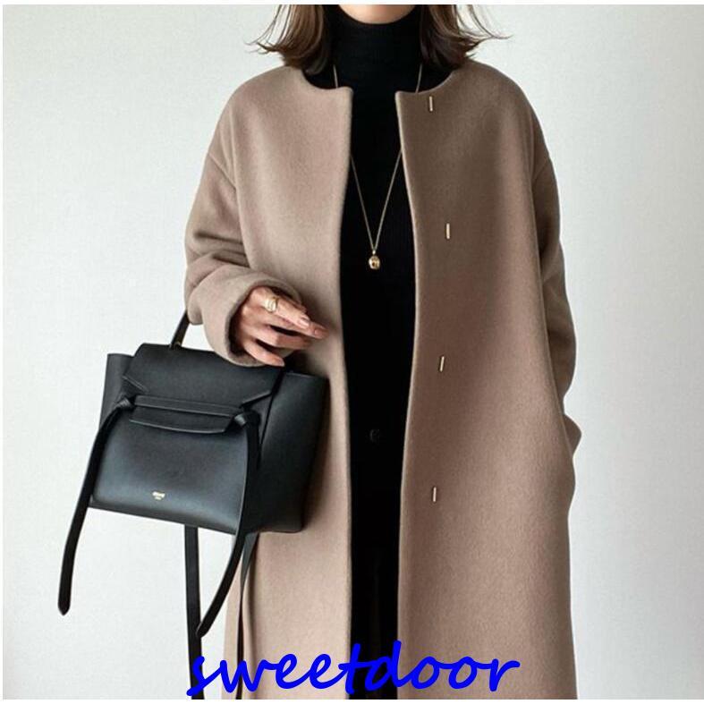 チェスターコート秋冬アウター レディース 秋 40代50代 ロング丈チェスターコートアウターノーカラーコート シンプル 着痩せ 通勤 エレガント2021新作