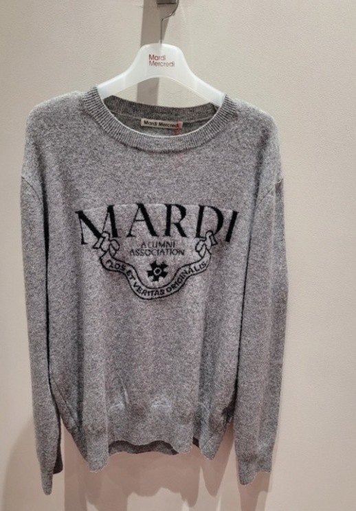【MARDI MERCREDI】 CASHMERE CREW NECK ALUMNI CLASSIQUE : 2COLOR