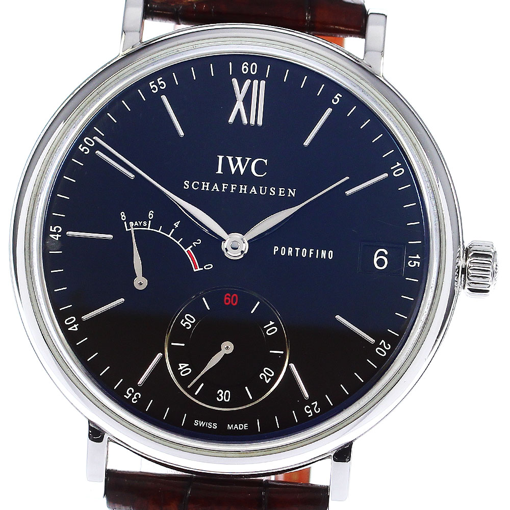 IWC IWC SCHAFFHAUSEN IW510102 ポートフィノ ハンドワインド 8デイズ デイト パワーリザーブ 手巻き メンズ 保証書付き_799857【中古】