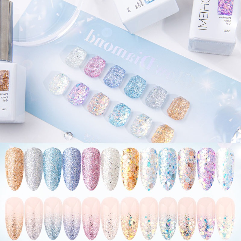 【CHEMI】[CLASSY GLOW / DIAMOND] キラキラ新作ジェルネイル 12色セット