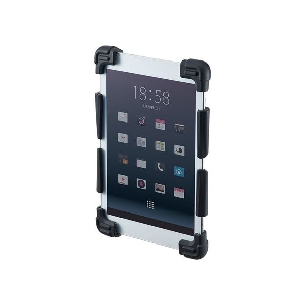 (まとめ)サンワサプライ 耐衝撃シリコンケース(78インチ) PDA-TABH5BK(×3セット)