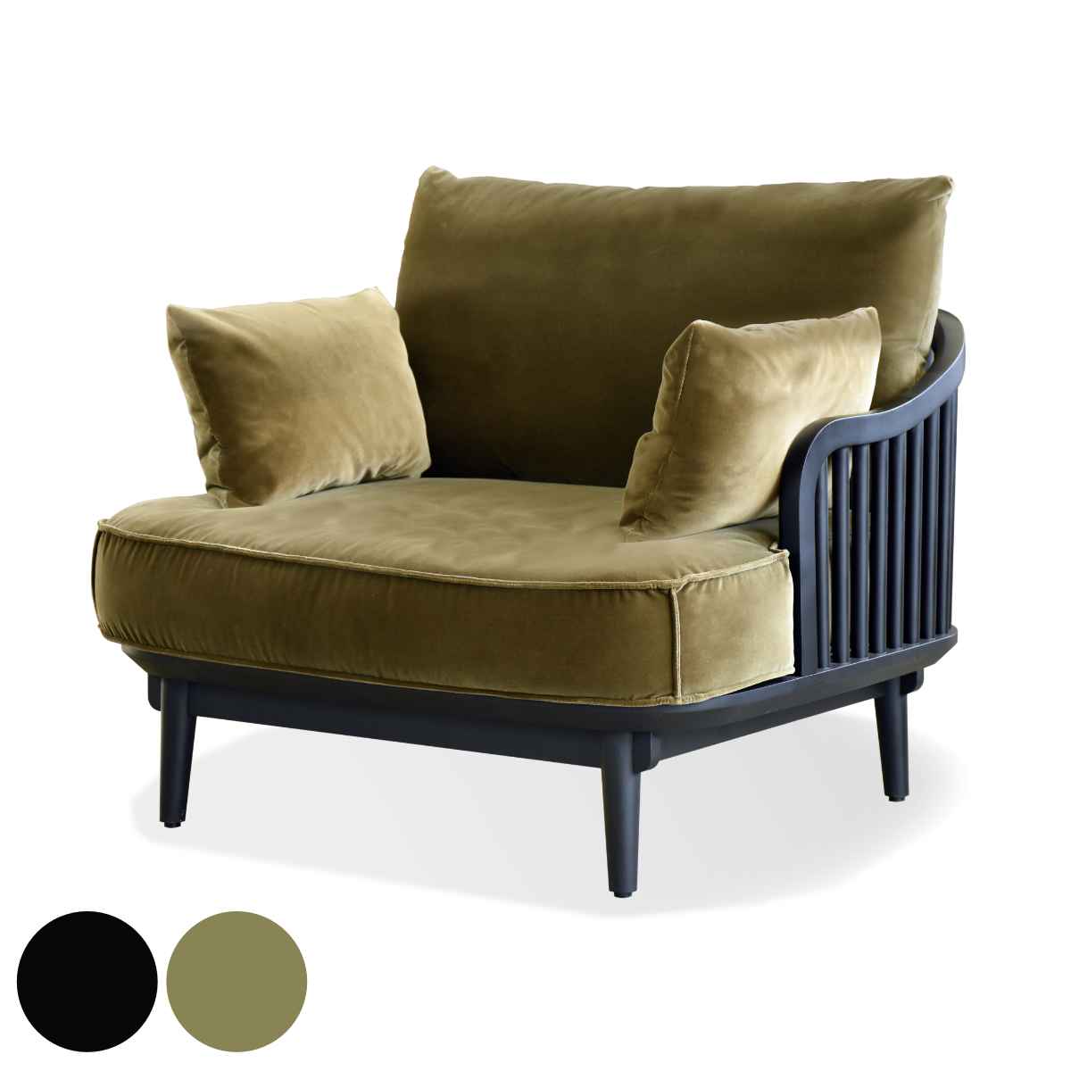 ソファ 1人掛け ワイドタイプ ファブリック張地 幅90cm ソファー ベロア 一人掛け パーソナルチェア チェア 椅子 完成品 フェザー 羽毛 スタイリッシュ 高級感 ホテルライク 開梱設置