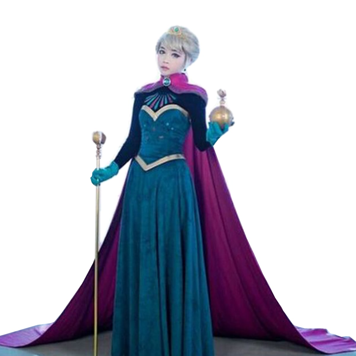 【お買い物マラソン限定P+5倍】【最高品質】エルサ ドレス 大人 衣装 戴冠式 雪の女王 本格 高級 マント アナ グローブ コスプレ コスチューム 女性 レディース ハロウィン クリスマス Dハロ