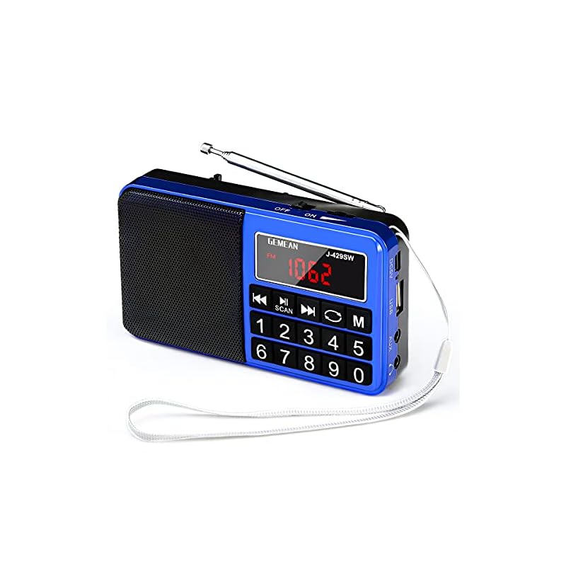 Gemean J-429SW ポータブル USB ラジオ 充電式 携帯 対応 ワイド FM AM (MW) 短波 by Gemean(L-238SW) (宝石ブルー)