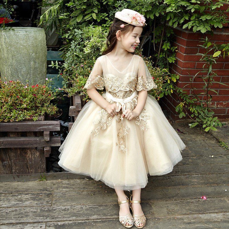 キッズフォーマルドレス 子供ドレス ロング ピアノ発表会 女の子 フラワーガールドレス 姫系 子ども