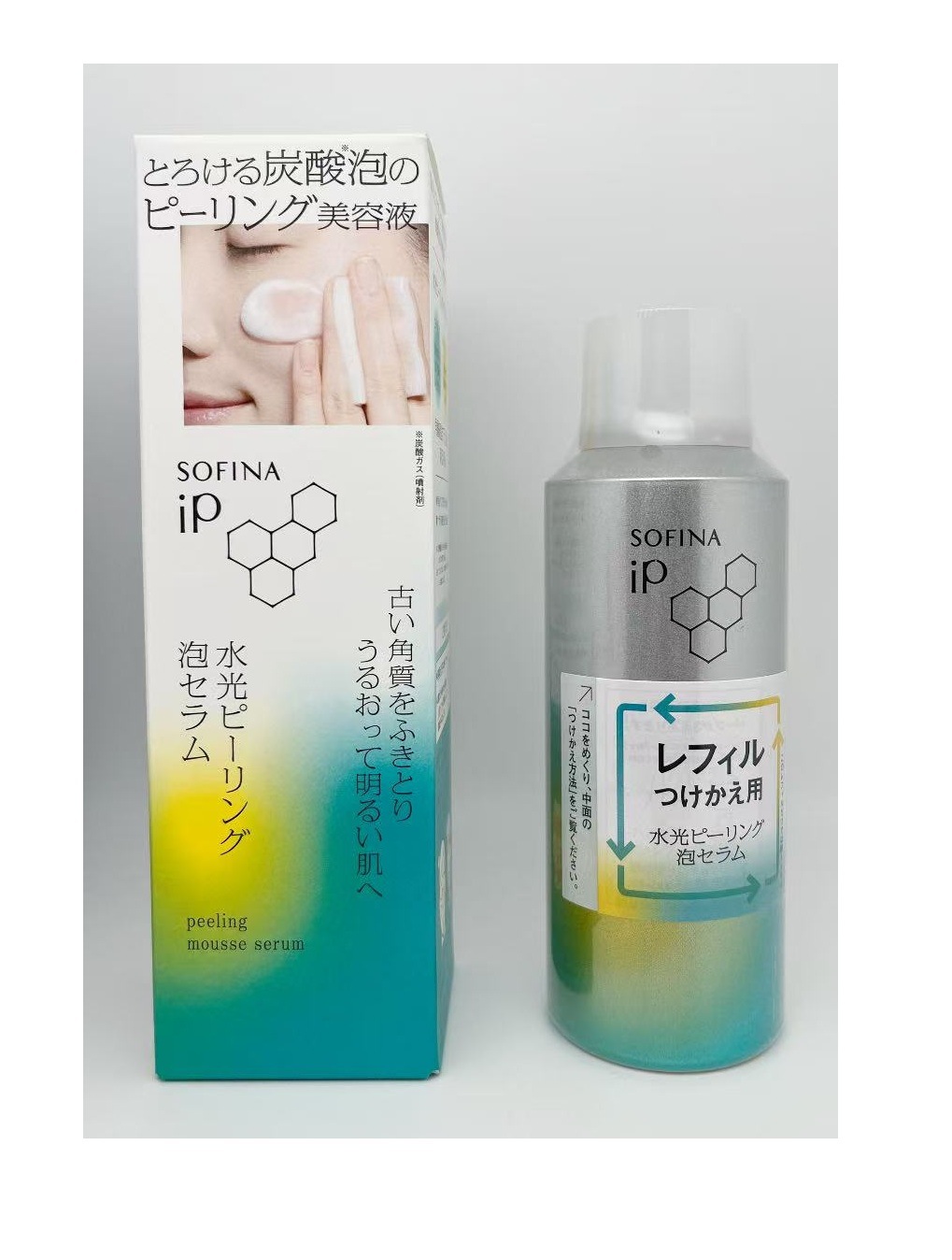 IP　水光ピーリング泡セラム　ふきとり美容液　本体+レフィルセット