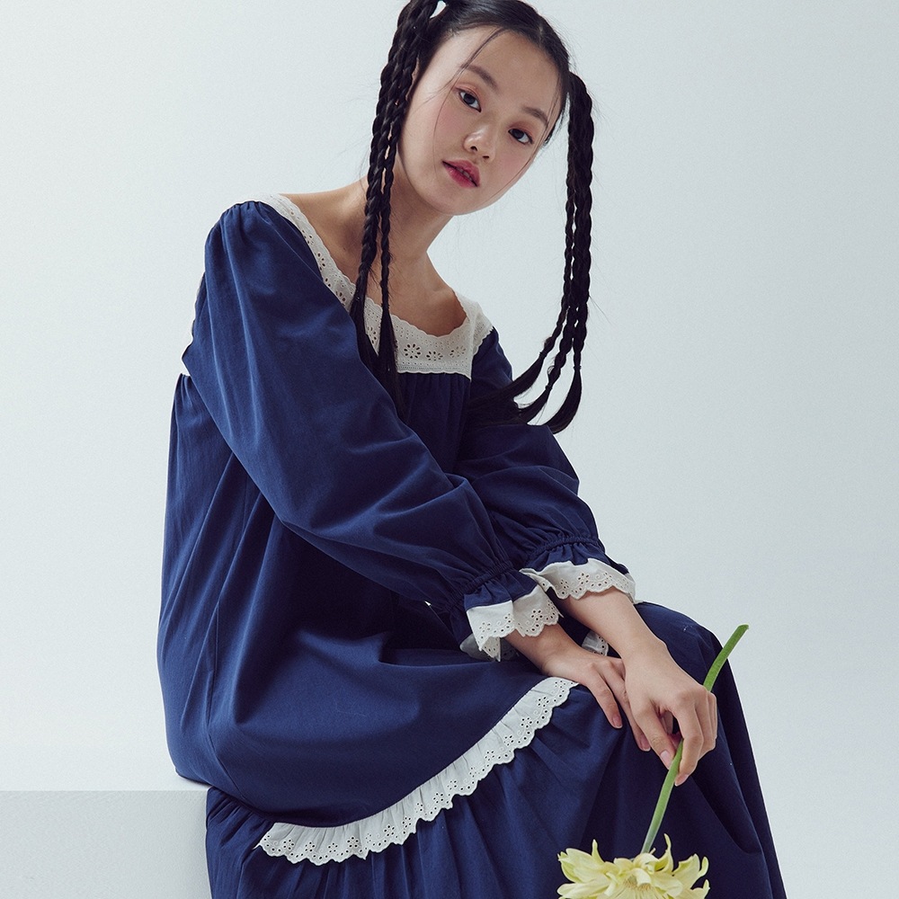 BALCONY [4504-BCSHO] マロニエワンピースネイビー