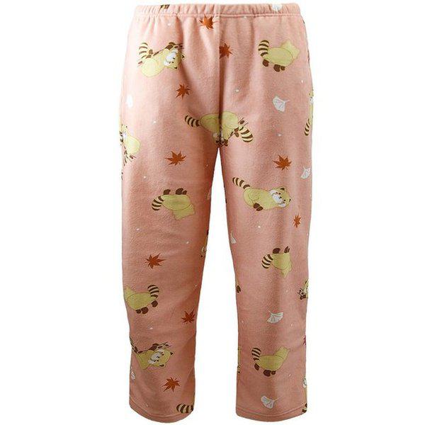 パンダプリントミンクマイクロファイバー女性パジャマ下EZ1958P_GN