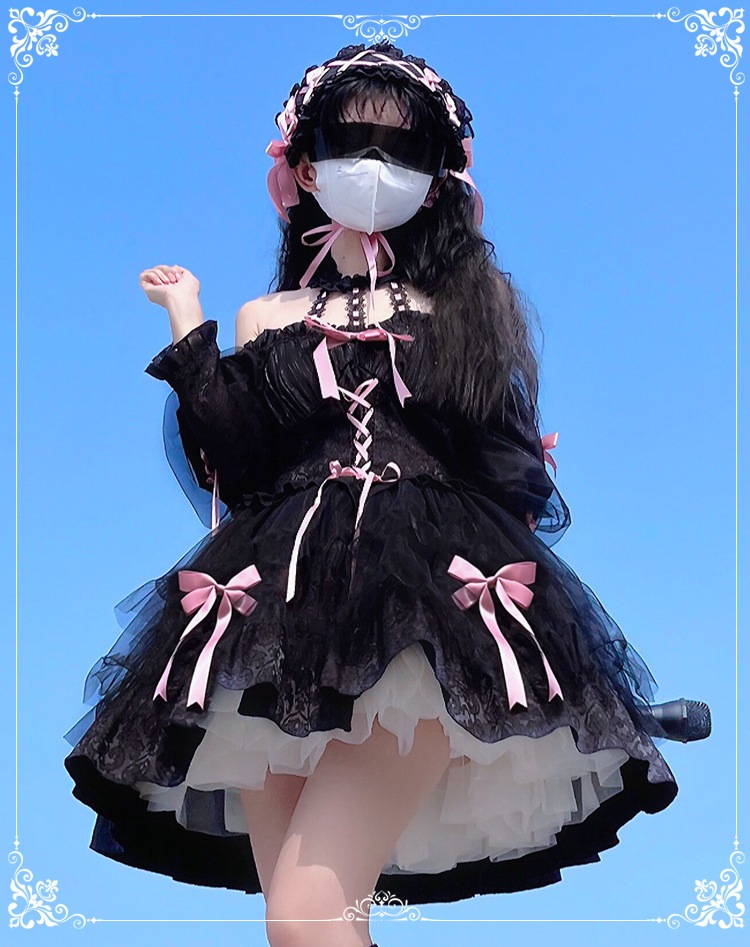 OPJSKロリータジャンパースカート ワンピース ドレスギフトプレゼントセーラー服コスプレ かわいい レトロイベントお嬢様 蝶結び メイド学生卒業式入学式