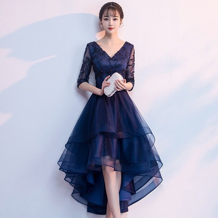 人気新作aライン 4L ドレス 小さいサイズ フィッシュテール ウエストリボン 30代 エレガント お呼ばれドレス 20代 韓国 ワンピースドレス 袖あり フレア vネック レース セクシー 結婚式