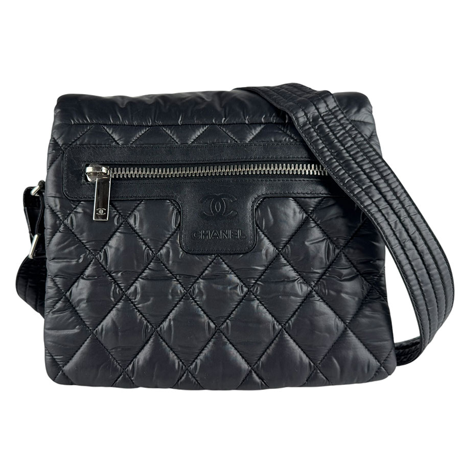 シャネル CHANEL ショルダーバッグ コココクーン ナイロン ブラック レディース z10015