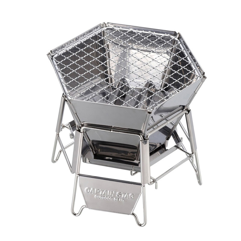 ヘキサ ステンレス卓上グリル S トレッキング キャンプ用品 バーナー コンロ ストーブ (UG94)