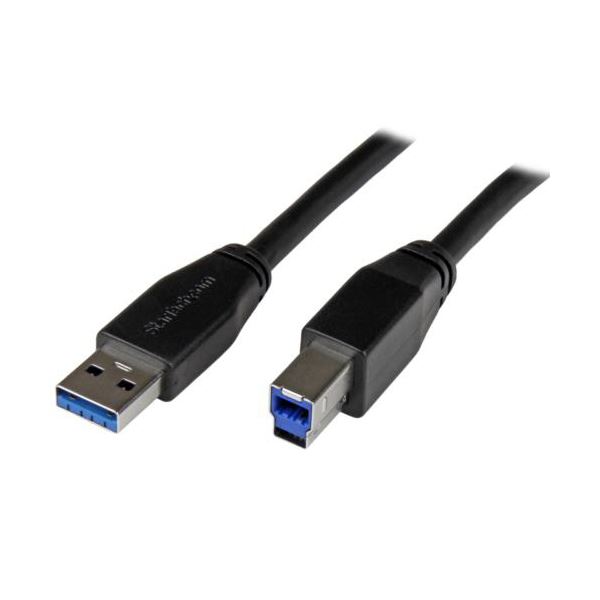 StarTech.com USB3.0アクティブリピーターケーブル 10m USB A（オス） - USB B（オス） ブラックUSB3SAB10M 1本 19,777円