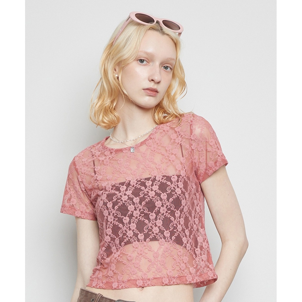 LARTIGENT L3レースTシャツ(ピンク)